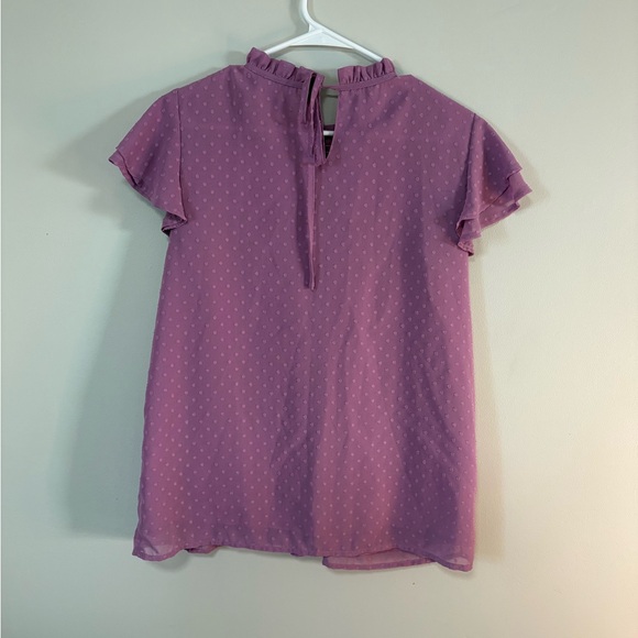 Women's Purple Ruffle Sleeve Top - Picture 2 of 2